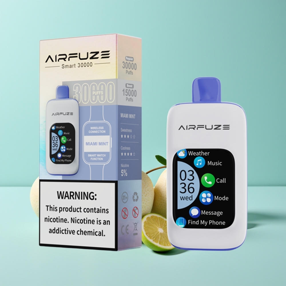 AirFuze Smart 30000 パフ ディスポーザブル ポッド マイアミミント 5% 900mAh