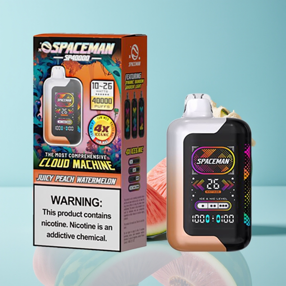 SMOK SPACEMAN SP40000 ディスポーザブルベイプ ジューシーピーチウォーターメロン 0%ニコチン 1000mAh